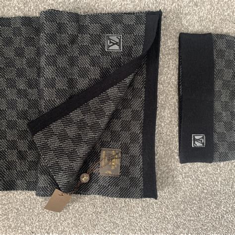 lv damier hat and scarf